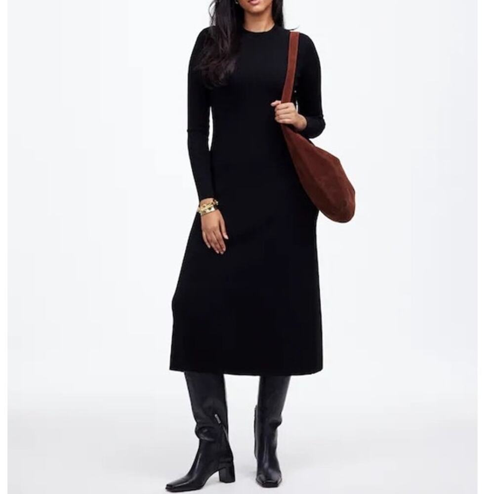 Madewell Women's XS Sweater Dress Maxi Long Sleeve Merino Wool Blend Knit